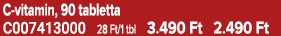 C vitamin, 90 tabletta C007413000 28 Ft/1 tbl 3.490 Ft 2.490 Ft