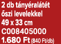 2 db t ny ral t t szi levelekkel 49 x 33 cm C008405000 1.680 Ft (840 Ft/db)