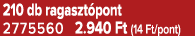 210 db ragaszt pont 2775560 2.940 Ft (14 Ft/pont)