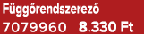 F gg rendszerez 7079960 8.330 Ft