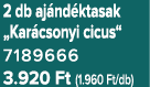 2 db aj nd ktasak „Kar csonyi cicus“ 7189666 3.920 Ft (1.960 Ft/db)