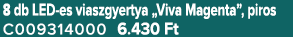 8 db LED es viaszgyertya „Viva Magenta”, piros C009314000 6.430 Ft