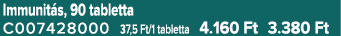 Immunit s, 90 tabletta C007428000 37,5 Ft/1 tabletta 4.160 Ft 3.380 Ft
