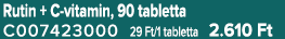 Rutin + C vitamin, 90 tabletta C007423000 29 Ft/1 tabletta 2.610 Ft