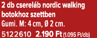 2 db cserel b nordic walking botokhoz szettben Gumi. M: 4 cm,  2 cm. 5122610 2.190 Ft (1.095 Ft/db)