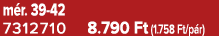 m r. 39 42 7312710 8.790 Ft (1.758 Ft/p r)