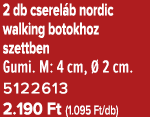 2 db cserel b nordic walking botokhoz szettben Gumi. M: 4 cm,  2 cm. 5122613 2.190 Ft (1.095 Ft/db)