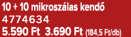 10 + 10 mikrosz las kend 4774634 5.590 Ft 3.690 Ft (184,5 Ft/db)