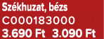 Sz khuzat, b zs C000183000 3.690 Ft 3.090 Ft