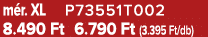m r. XL P73551T002 8.490 Ft 6.790 Ft (3.395 Ft/db)