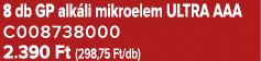 8 db GP alk li mikroelem ULTRA AAA C008738000 2.390 Ft (298,75 Ft/db)