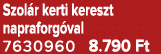 Szol r kerti kereszt napraforg val 7630960 8.790 Ft