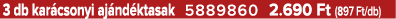 3 db kar csonyi aj nd ktasak 5889860 2.690 Ft (897 Ft/db)